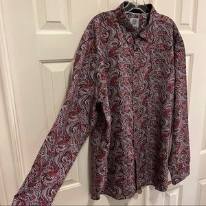 Men’s paisley button down shirt 3XLT (tall) NWT